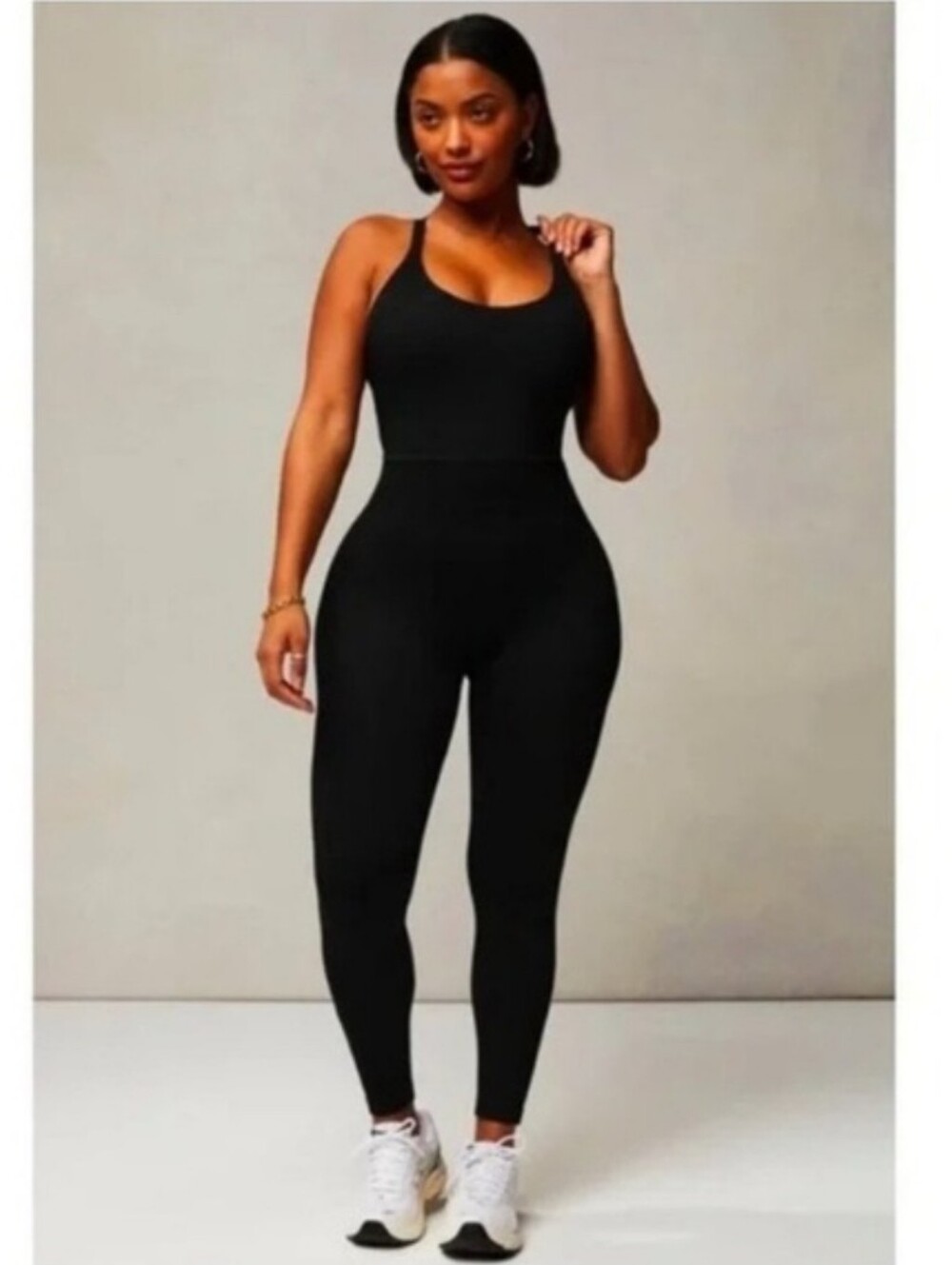 FABLETICS Seamless Black Rib Jumpsuit Size M New Tags